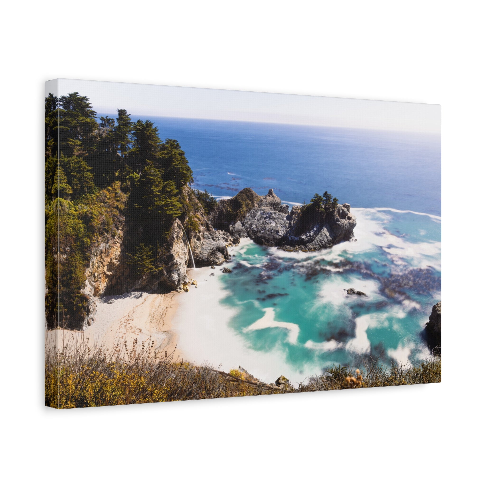 Northern California Cove Waterfall Landscape Matte Canvas