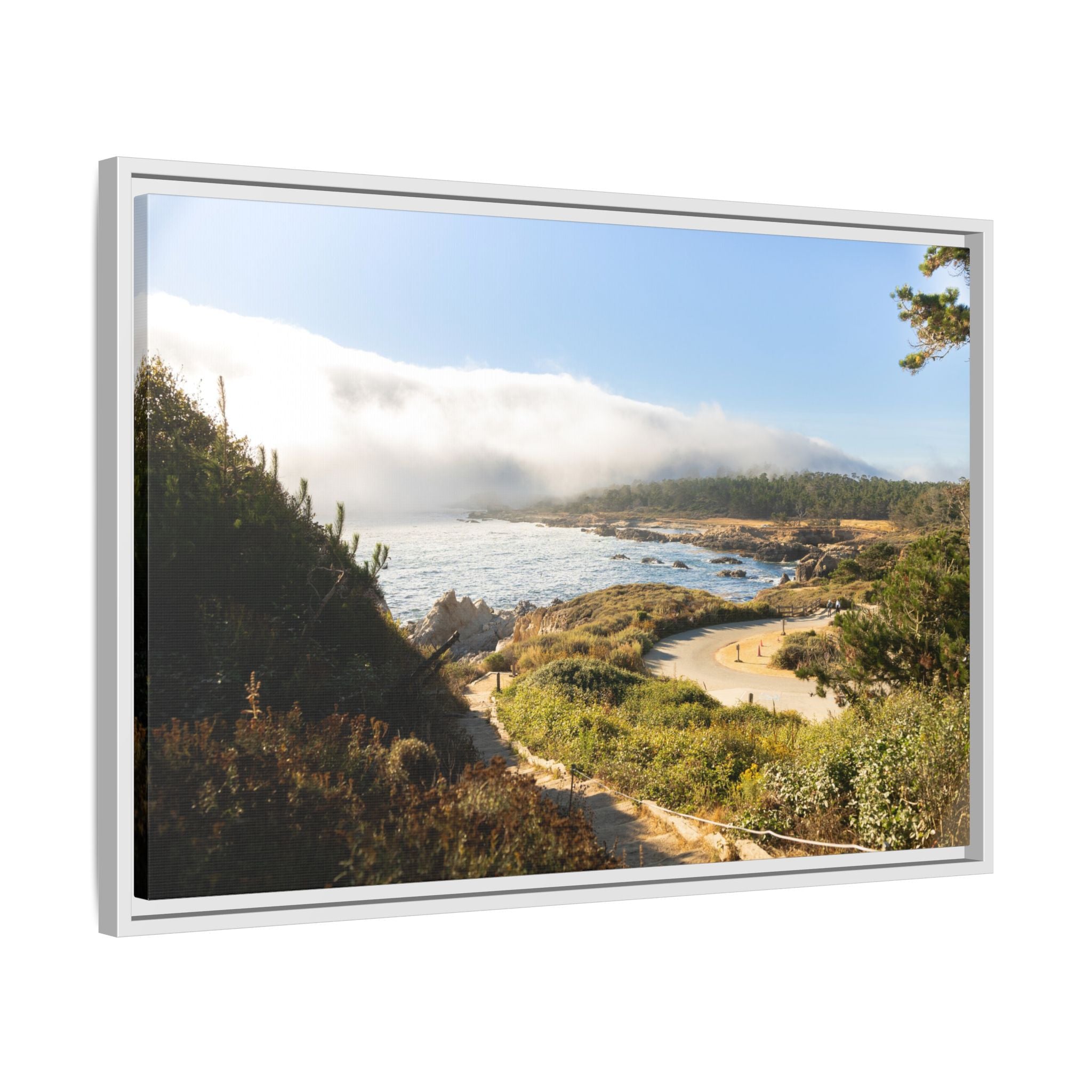 Coastal Mist Beach Landscape Canvas Framed
