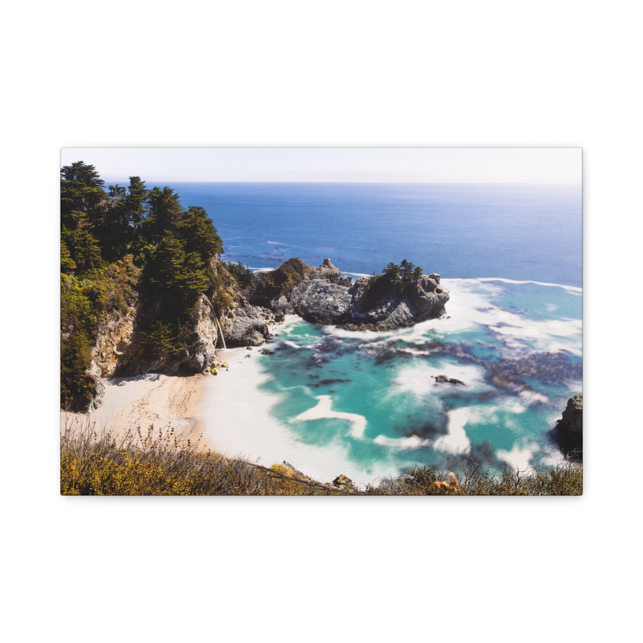 Northern California Cove Waterfall Landscape Matte Canvas