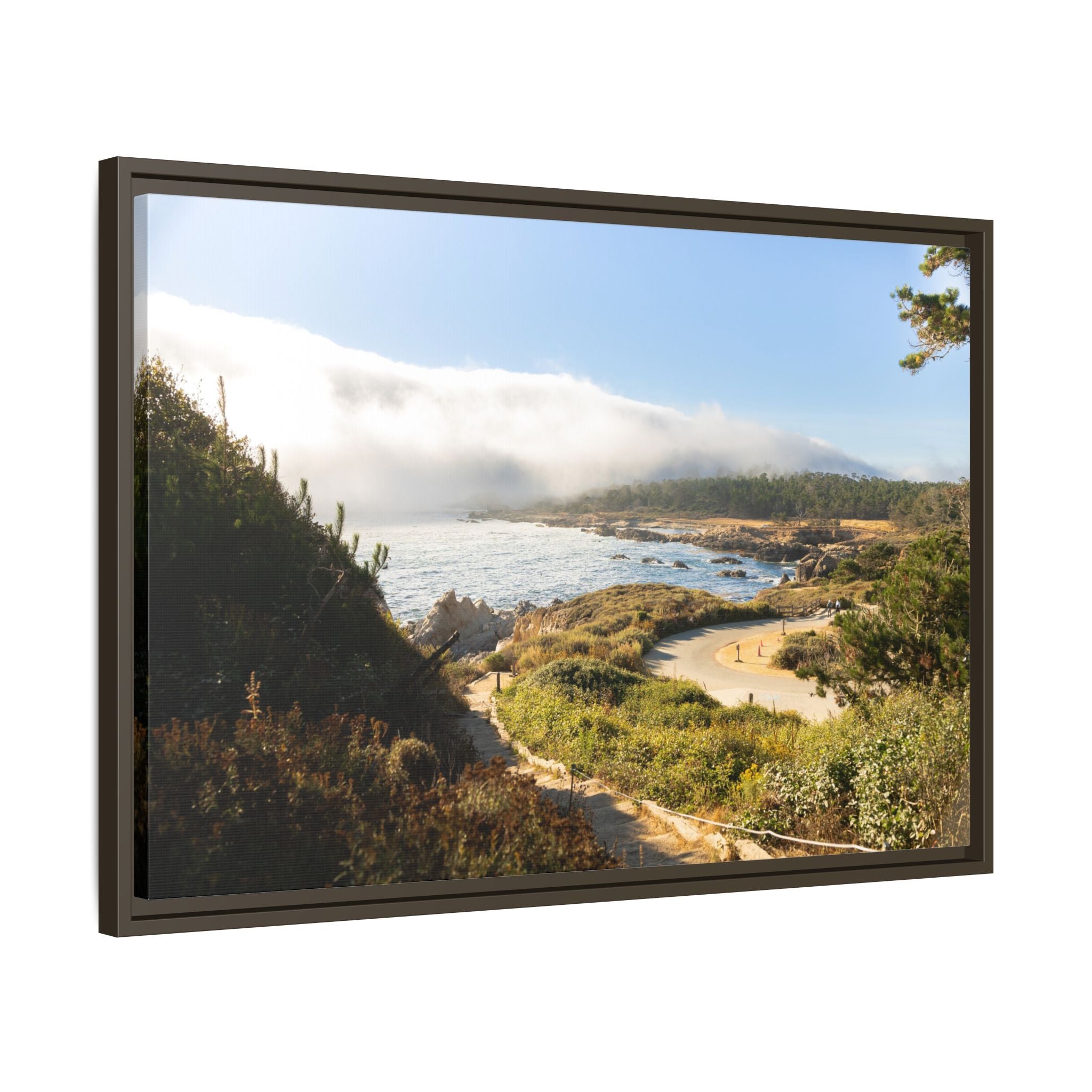 Coastal Mist Beach Landscape Canvas Framed