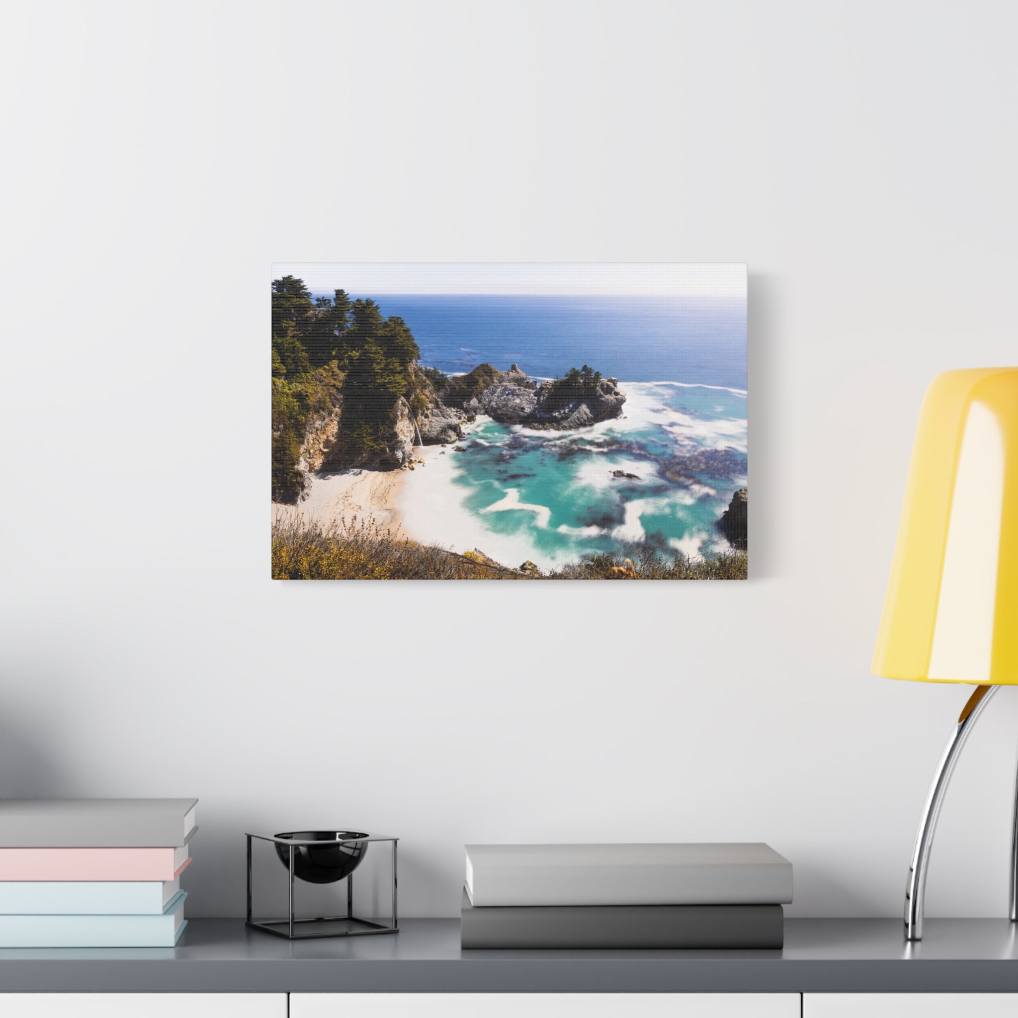 Northern California Cove Waterfall Landscape Matte Canvas