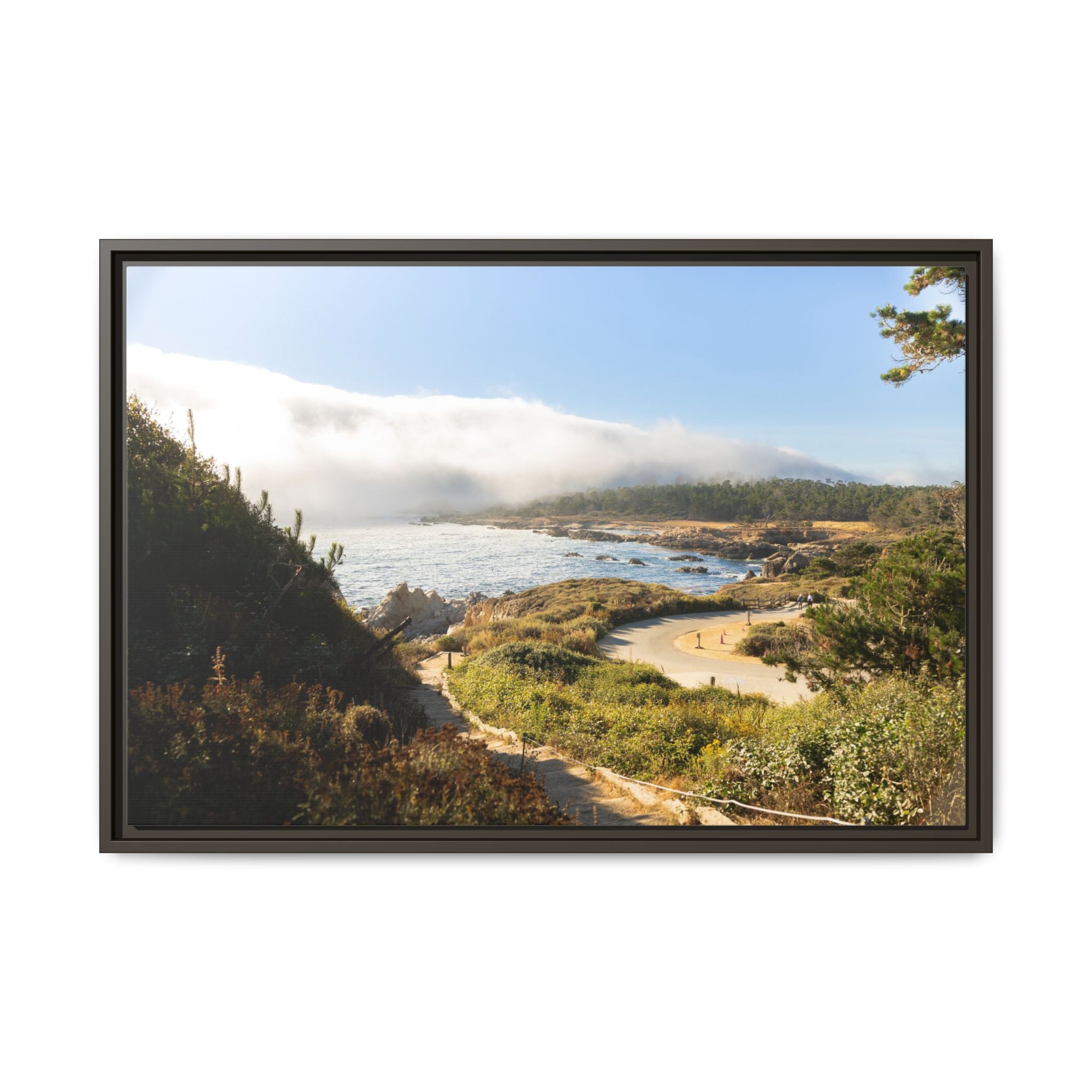 Coastal Mist Beach Landscape Canvas Framed