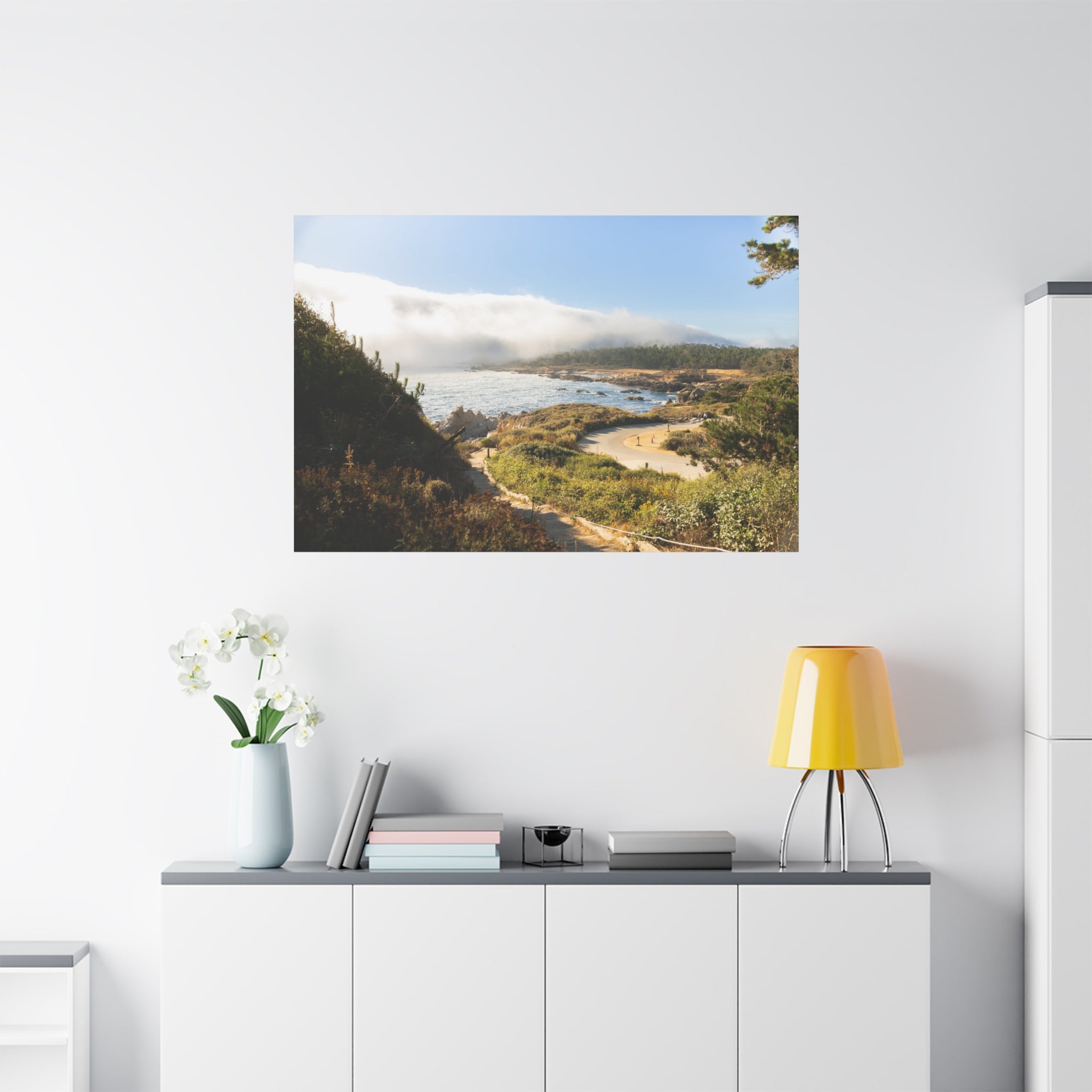 Coastal Mist Beach Landscape Canvas