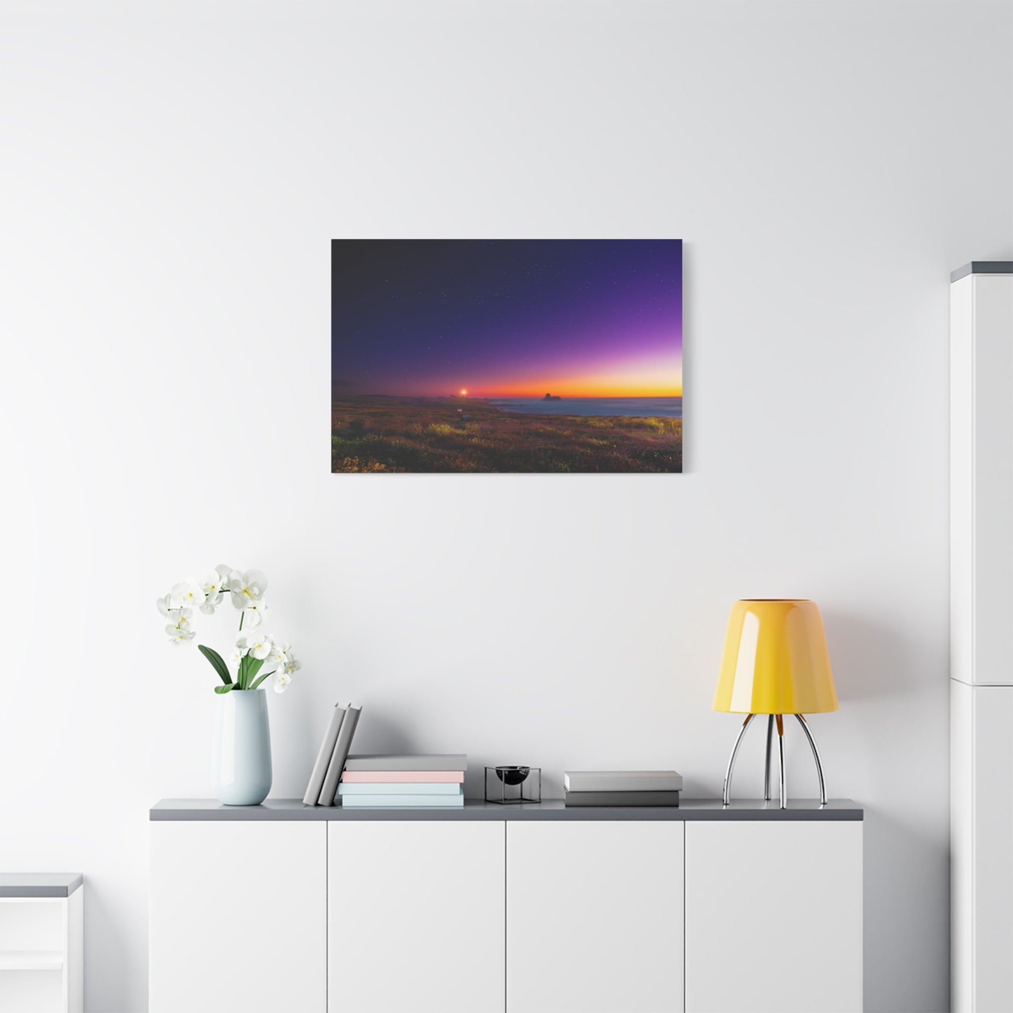 Northern California Coastal Sunset Lighthouse Canvas