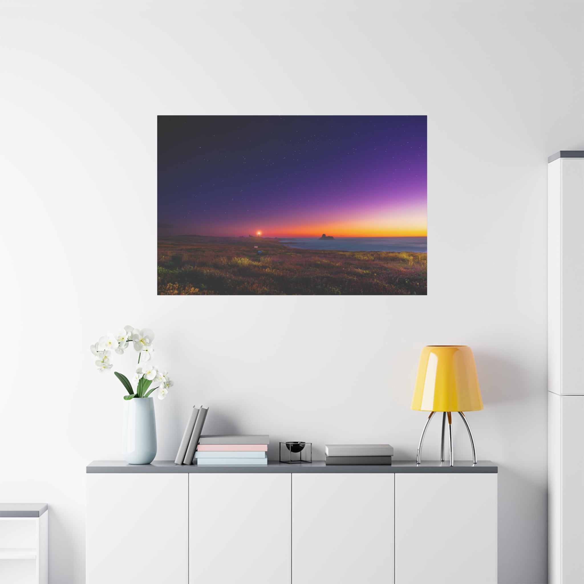 Northern California Coastal Sunset Lighthouse Canvas