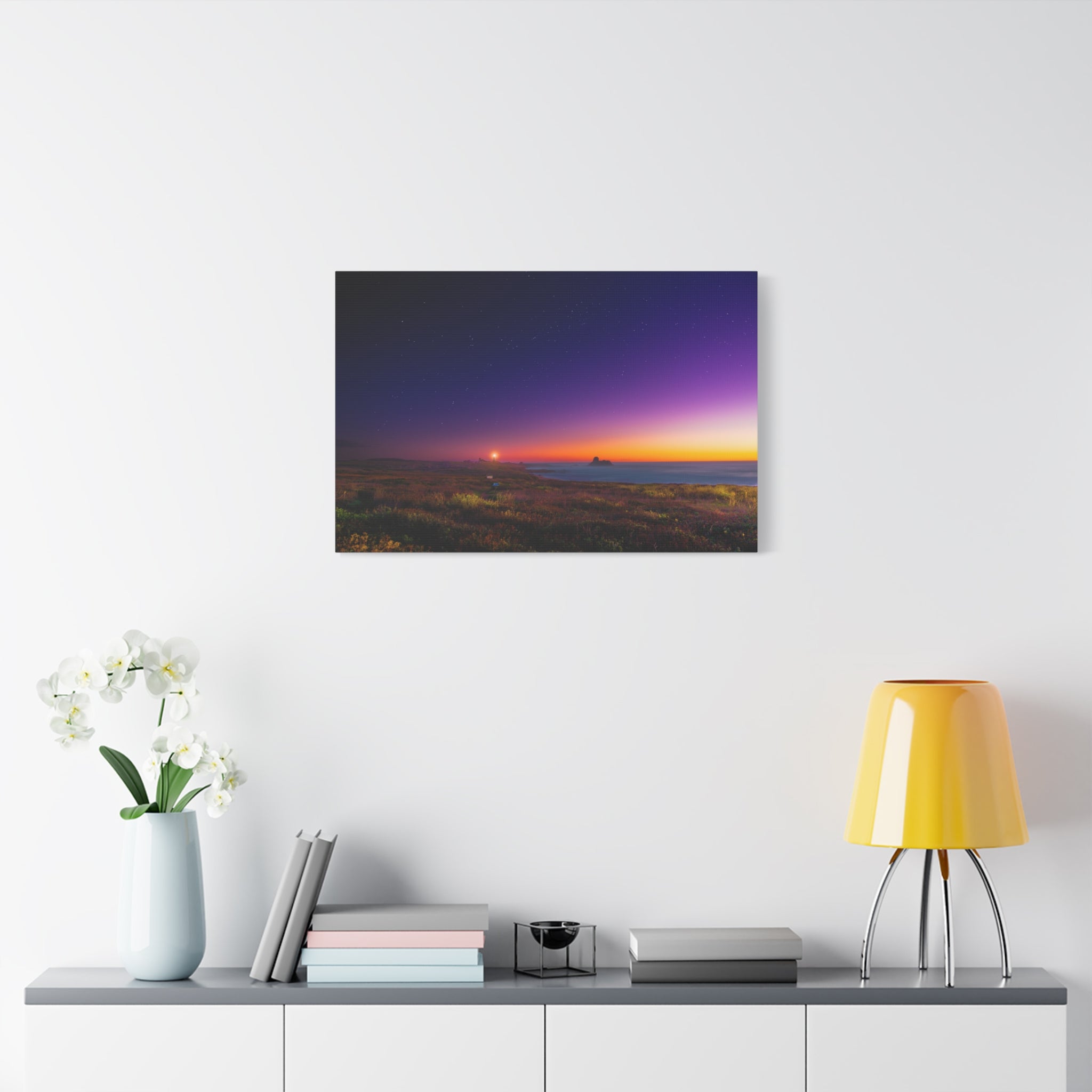 Northern California Coastal Sunset Lighthouse Canvas