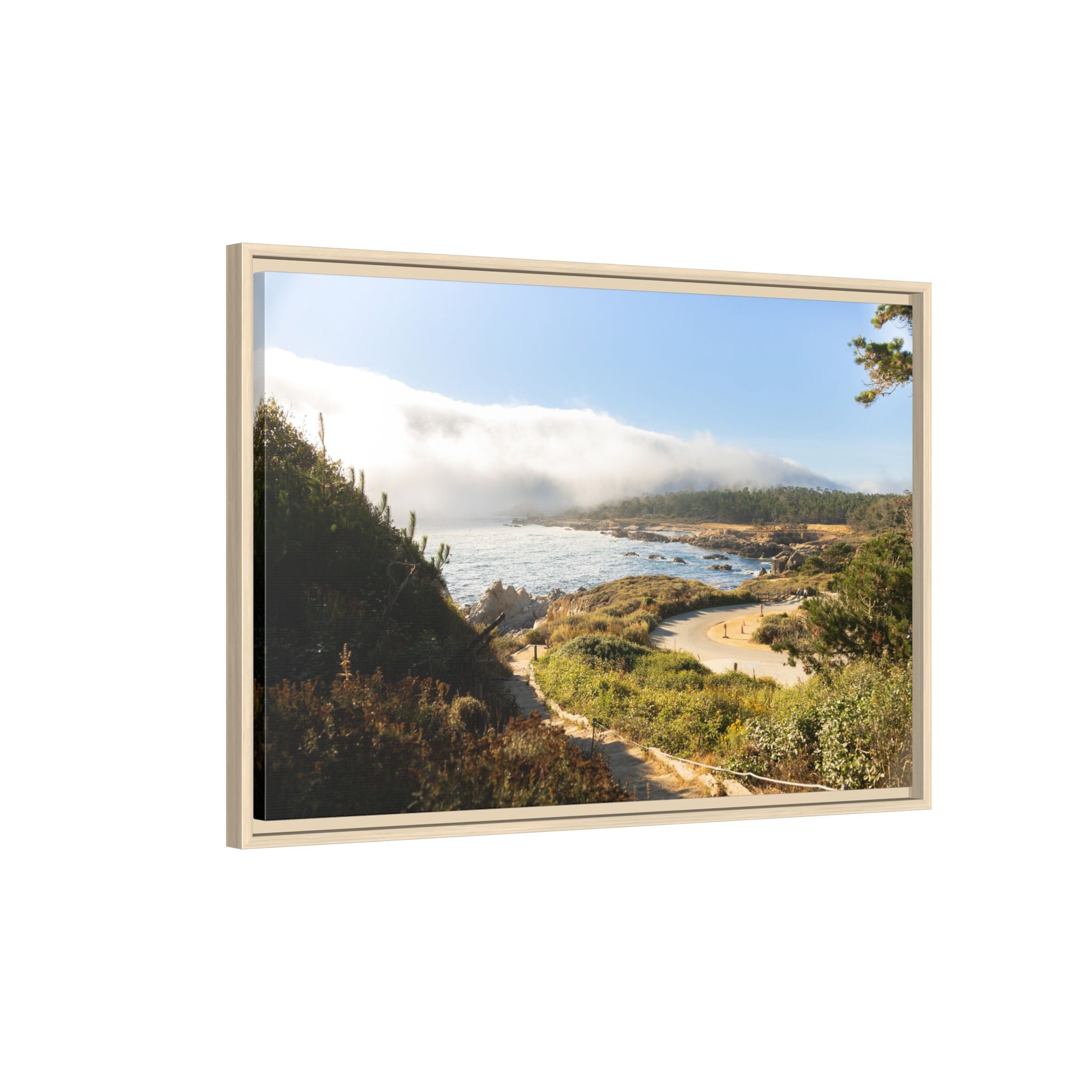 Coastal Mist Beach Landscape Canvas Framed