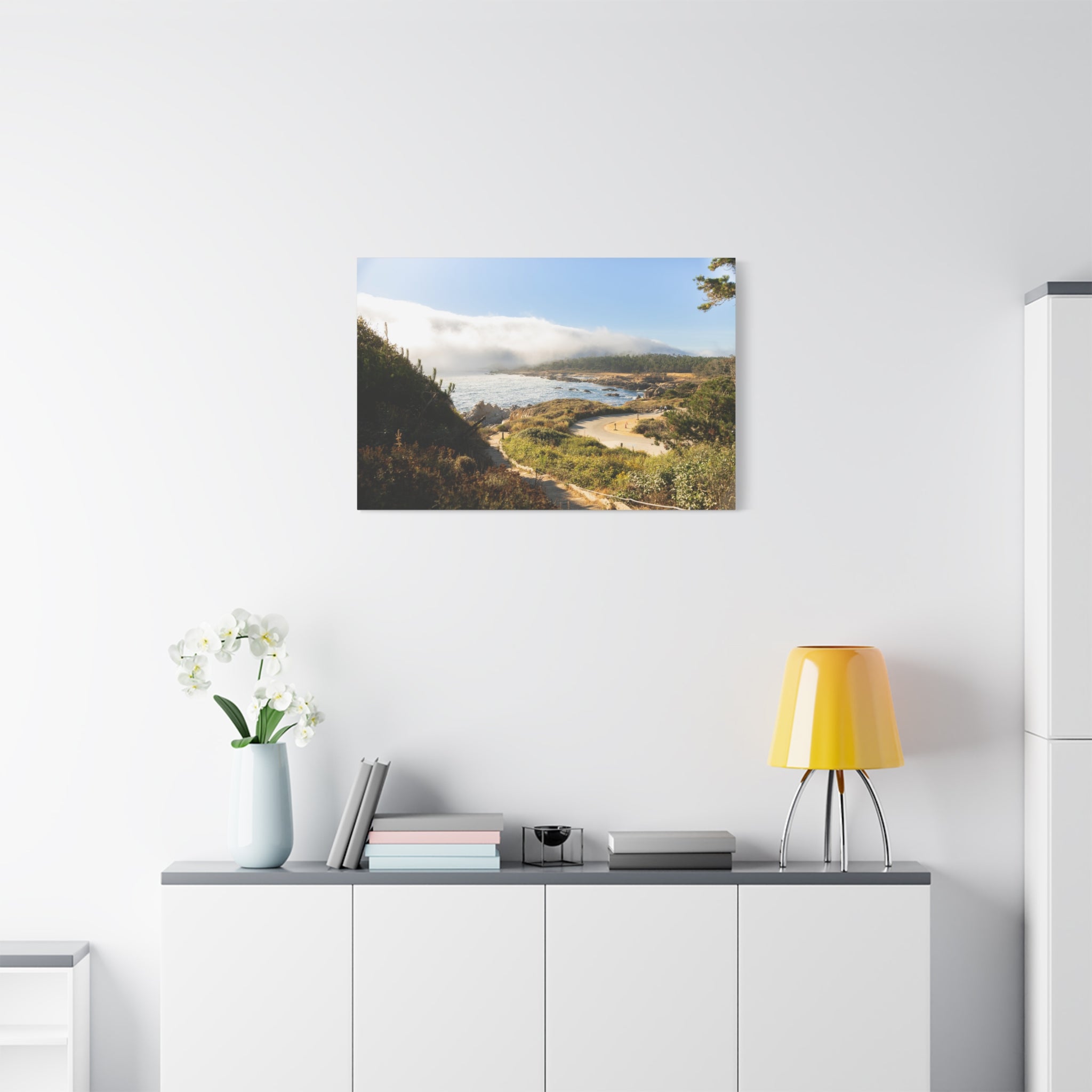 Coastal Mist Beach Landscape Canvas