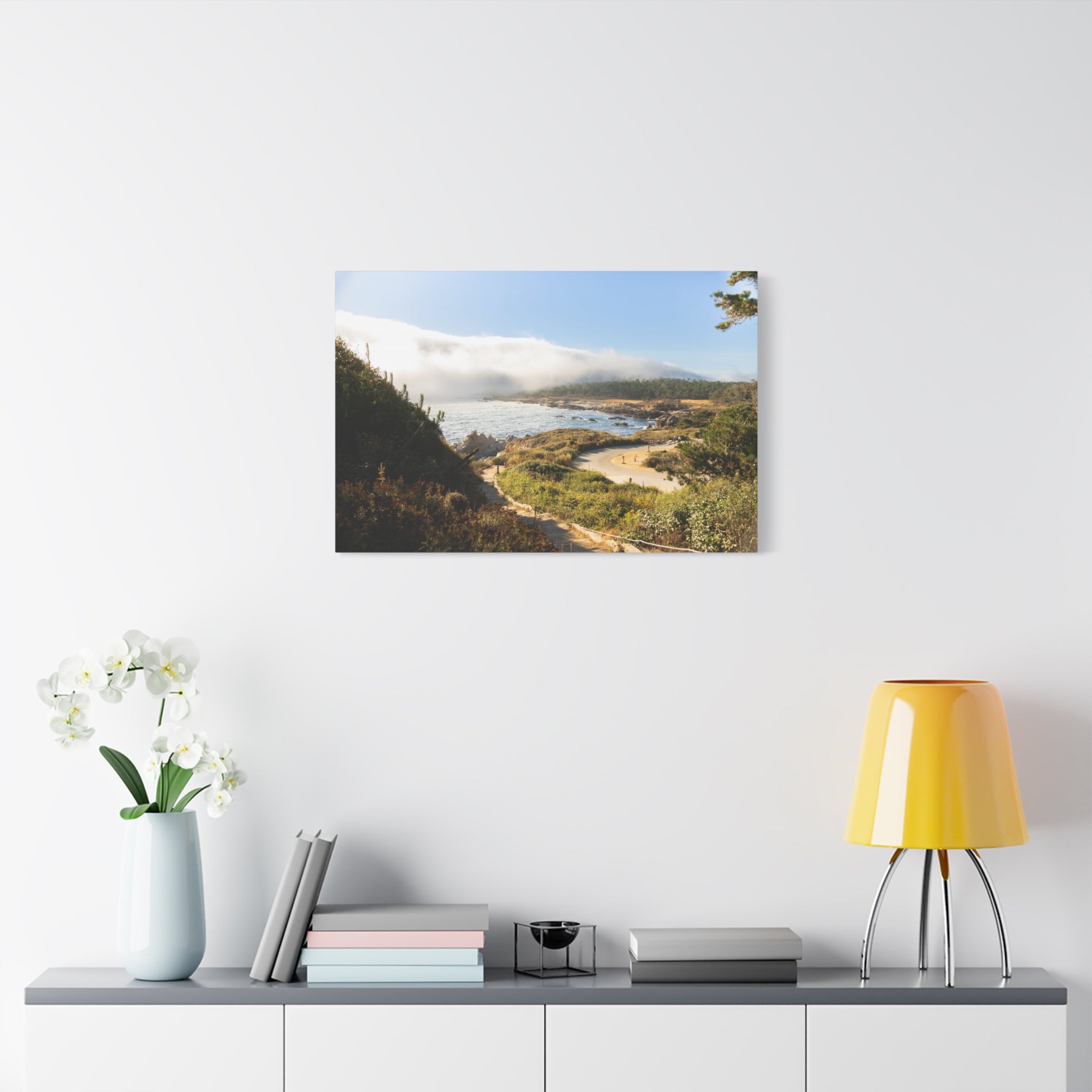 Coastal Mist Beach Landscape Canvas